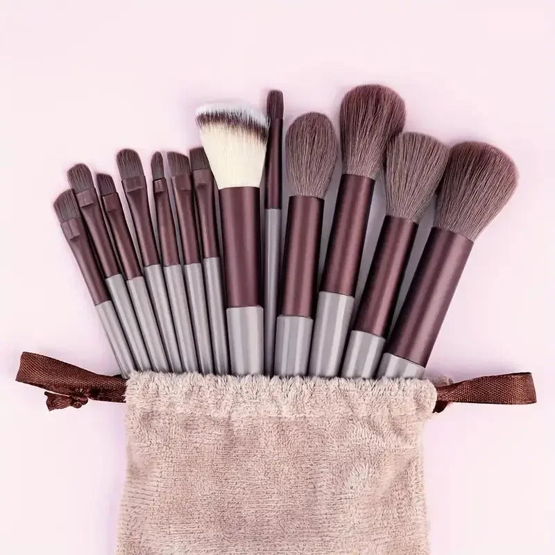 Conjunto de Pincéis de Maquiagem Macios e Fofos Profissionais para Base, Pó e Sombra, Estilo Kabuki, para Esfumar Maquiagem - Ferramenta de Beleza para Maquiagem