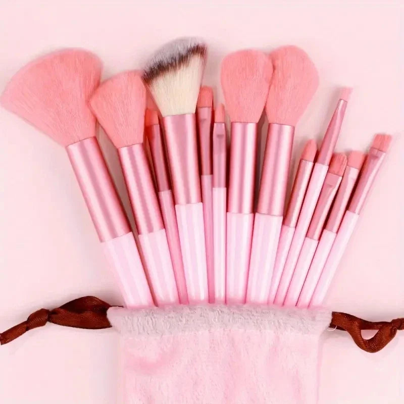 Conjunto de Pincéis de Maquiagem Macios e Fofos Profissionais para Base, Pó e Sombra, Estilo Kabuki, para Esfumar Maquiagem - Ferramenta de Beleza para Maquiagem