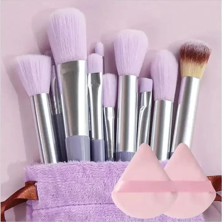 Conjunto de Pincéis de Maquiagem Macios e Fofos Profissionais para Base, Pó e Sombra, Estilo Kabuki, para Esfumar Maquiagem - Ferramenta de Beleza para Maquiagem