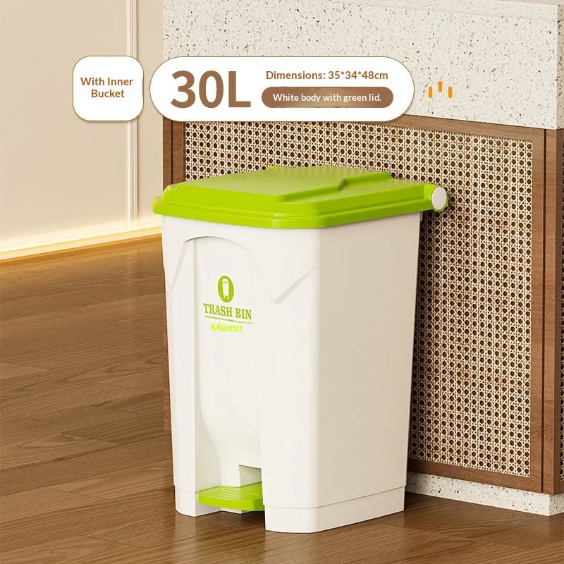 Lixeira Pia de grande capacidade com pedal, 20L, 30L e 50L, para uso comercial, doméstico, cozinha, jardim e áreas externas. Possui tampa, acionamento sem contato e grande capacidade.