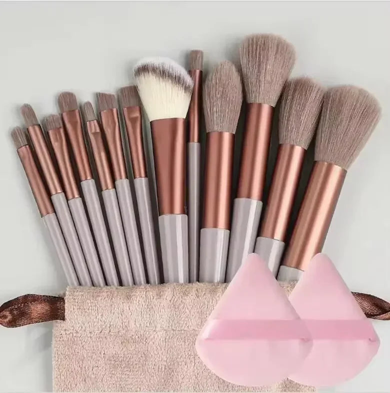 Conjunto de Pincéis de Maquiagem Macios e Fofos Profissionais para Base, Pó e Sombra, Estilo Kabuki, para Esfumar Maquiagem - Ferramenta de Beleza para Maquiagem