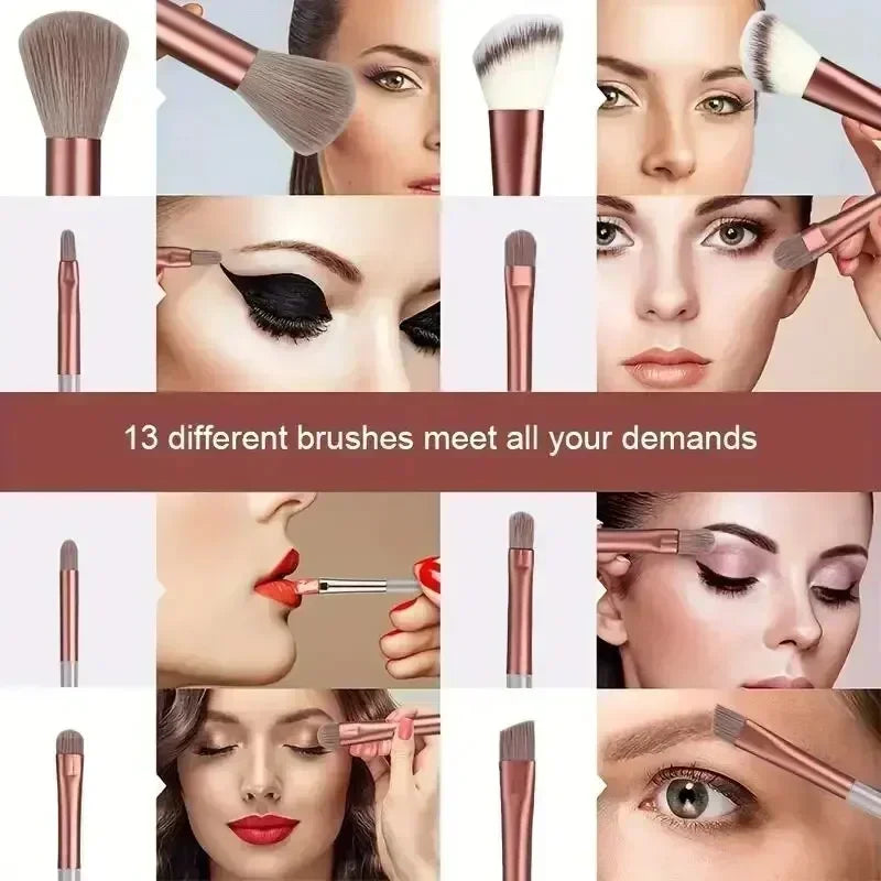 Conjunto de Pincéis de Maquiagem Macios e Fofos Profissionais para Base, Pó e Sombra, Estilo Kabuki, para Esfumar Maquiagem - Ferramenta de Beleza para Maquiagem