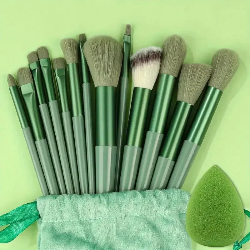 Conjunto de Pincéis de Maquiagem Macios e Fofos Profissionais para Base, Pó e Sombra, Estilo Kabuki, para Esfumar Maquiagem - Ferramenta de Beleza para Maquiagem