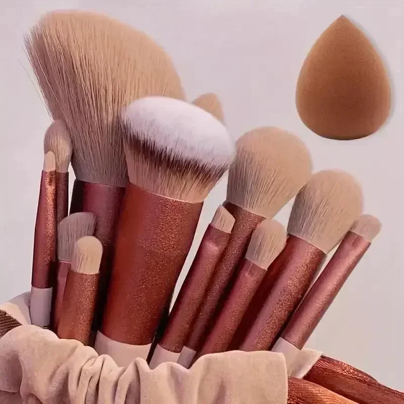 Conjunto de Pincéis de Maquiagem Macios e Fofos Profissionais para Base, Pó e Sombra, Estilo Kabuki, para Esfumar Maquiagem - Ferramenta de Beleza para Maquiagem