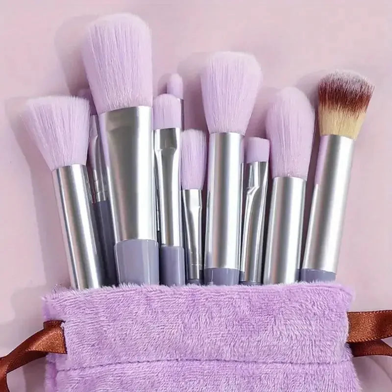 Conjunto de Pincéis de Maquiagem Macios e Fofos Profissionais para Base, Pó e Sombra, Estilo Kabuki, para Esfumar Maquiagem - Ferramenta de Beleza para Maquiagem