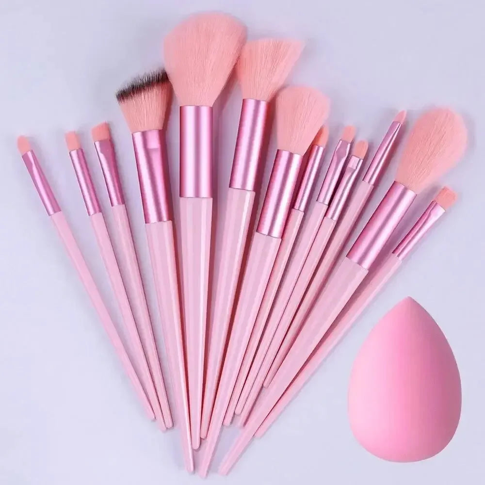 Conjunto de Pincéis de Maquiagem Macios e Fofos Profissionais para Base, Pó e Sombra, Estilo Kabuki, para Esfumar Maquiagem - Ferramenta de Beleza para Maquiagem