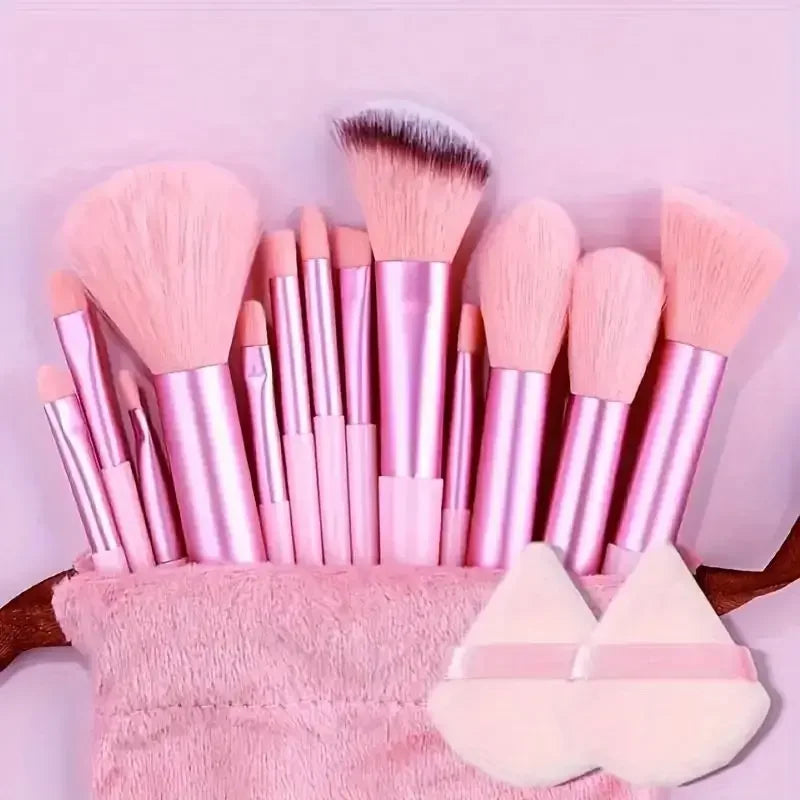 Conjunto de Pincéis de Maquiagem Macios e Fofos Profissionais para Base, Pó e Sombra, Estilo Kabuki, para Esfumar Maquiagem - Ferramenta de Beleza para Maquiagem