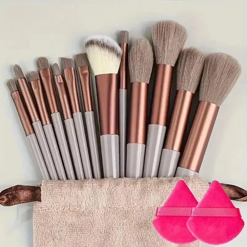 Conjunto de Pincéis de Maquiagem Macios e Fofos Profissionais para Base, Pó e Sombra, Estilo Kabuki, para Esfumar Maquiagem - Ferramenta de Beleza para Maquiagem