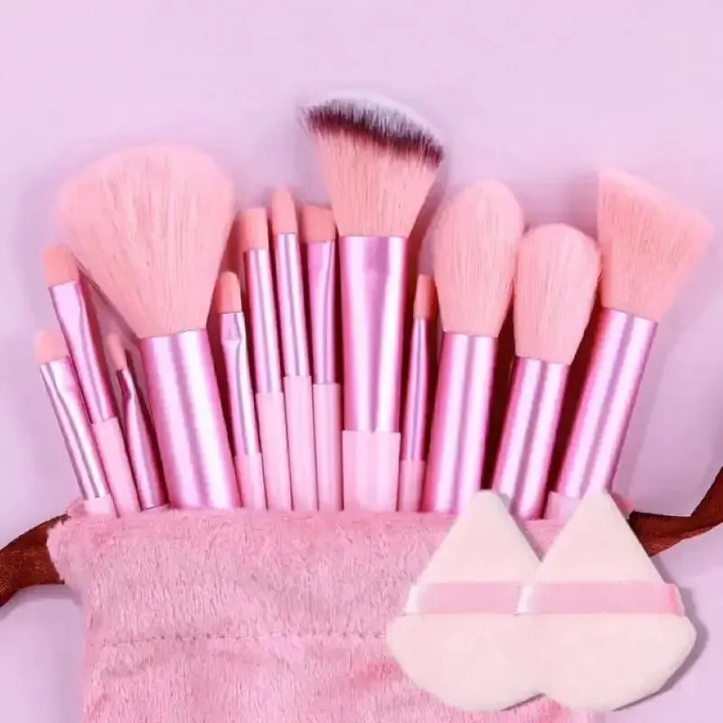 Conjunto de Pincéis de Maquiagem Macios e Fofos Profissionais para Base, Pó e Sombra, Estilo Kabuki, para Esfumar Maquiagem - Ferramenta de Beleza para Maquiagem