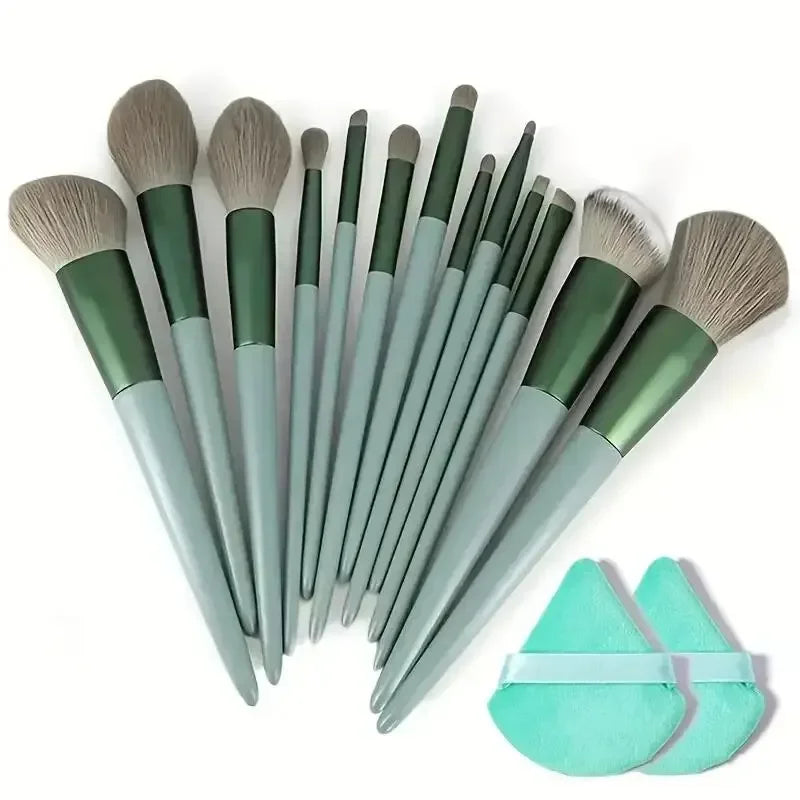 Conjunto de Pincéis de Maquiagem Macios e Fofos Profissionais para Base, Pó e Sombra, Estilo Kabuki, para Esfumar Maquiagem - Ferramenta de Beleza para Maquiagem