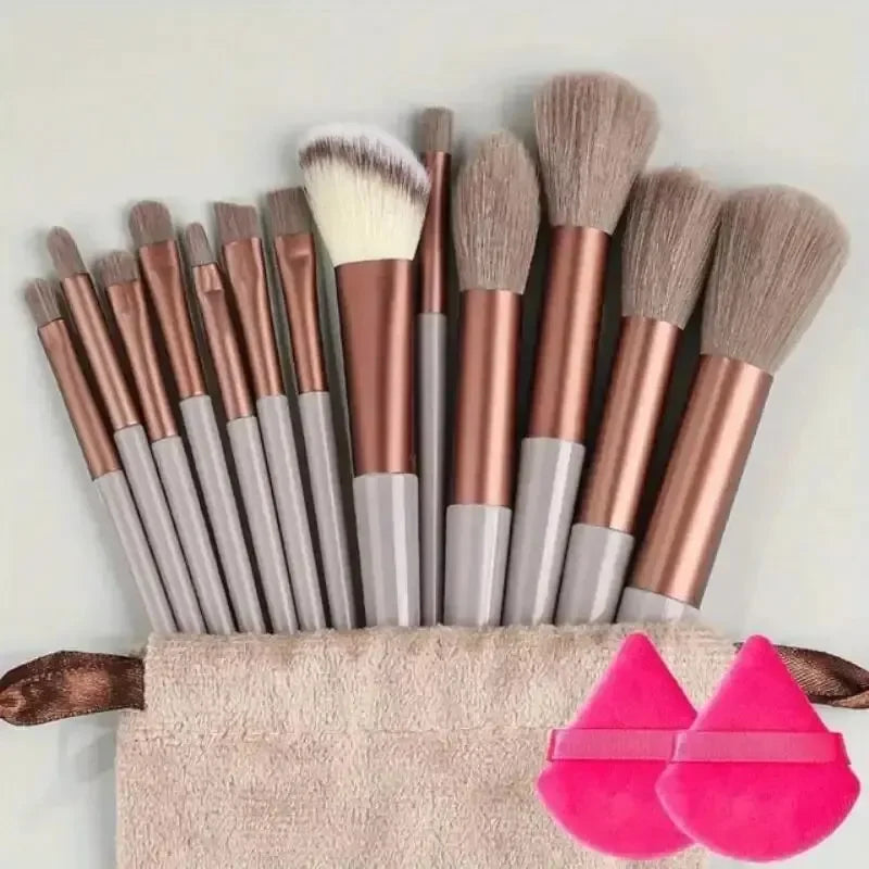 Conjunto de Pincéis de Maquiagem Macios e Fofos Profissionais para Base, Pó e Sombra, Estilo Kabuki, para Esfumar Maquiagem - Ferramenta de Beleza para Maquiagem