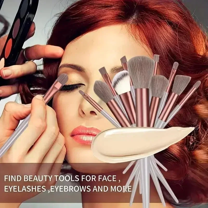 Conjunto de Pincéis de Maquiagem Macios e Fofos Profissionais para Base, Pó e Sombra, Estilo Kabuki, para Esfumar Maquiagem - Ferramenta de Beleza para Maquiagem