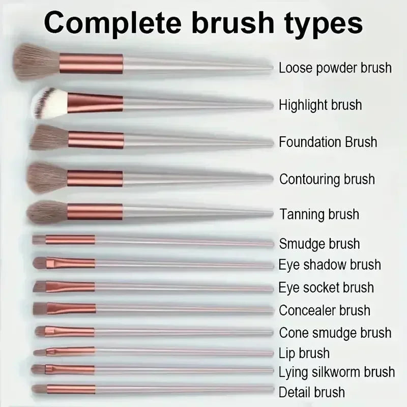 Conjunto de Pincéis de Maquiagem Macios e Fofos Profissionais para Base, Pó e Sombra, Estilo Kabuki, para Esfumar Maquiagem - Ferramenta de Beleza para Maquiagem